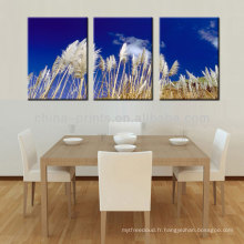 Blue Sky et Bulrush Scenery Canvas Art Painting